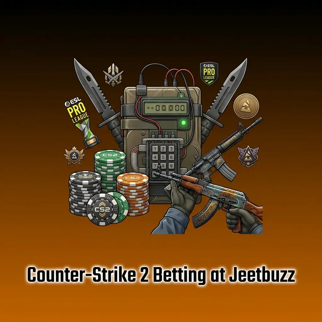 CS2 betting at Jeetbuzz with markets like match winner, map handicap, and live odds for ESL Pro League and PGL Major