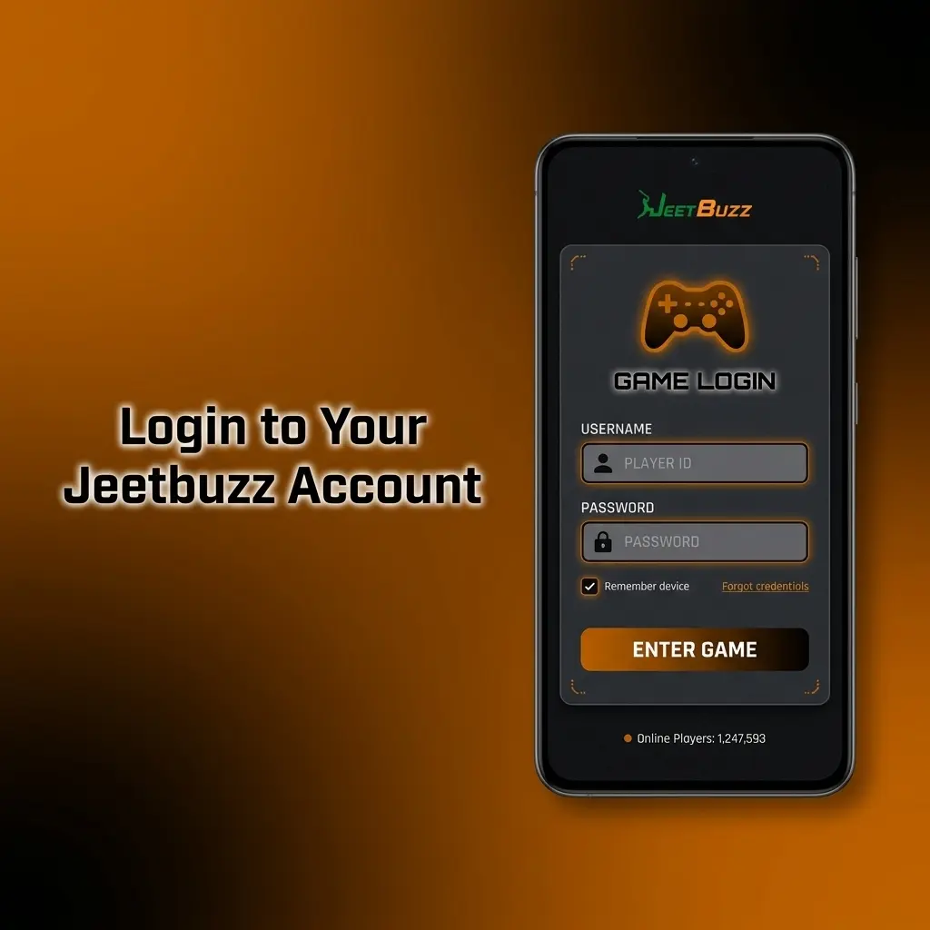 Jeetbuzz login page showing sign in form with email, password fields and two-factor authentication steps on any device
